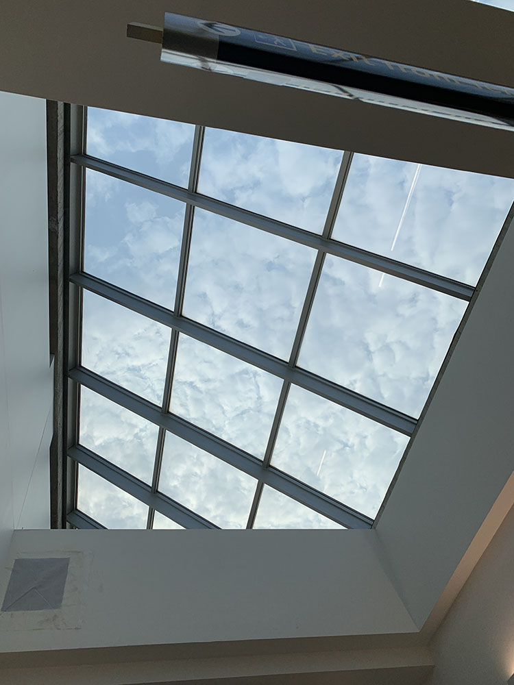 ガラス張りの天井